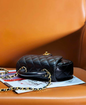 Chanel AS4569 Large Bag With Top Handle Pearly Lambskin & Gold-Tone Metal Black - Default Title - View 5