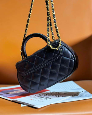 Chanel AS4573 Small Bag With Top Handle Pearly Lambskin & Gold-Tone Metal Black - Default Title - View 3