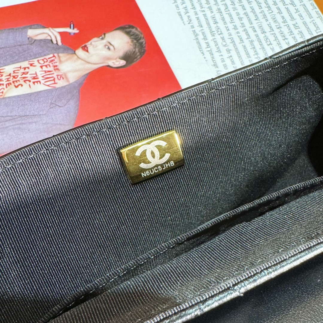Chanel AS4573 Small Bag With Top Handle Pearly Lambskin & Gold-Tone Metal Black - Default Title - View 9