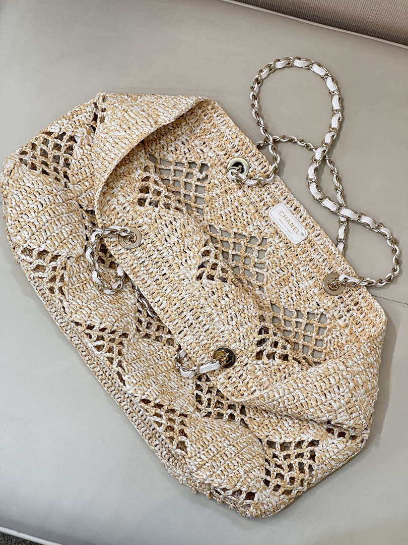 Chanel AS4576 25SS Shopping Bag beige Raffia - Default Title - View 3