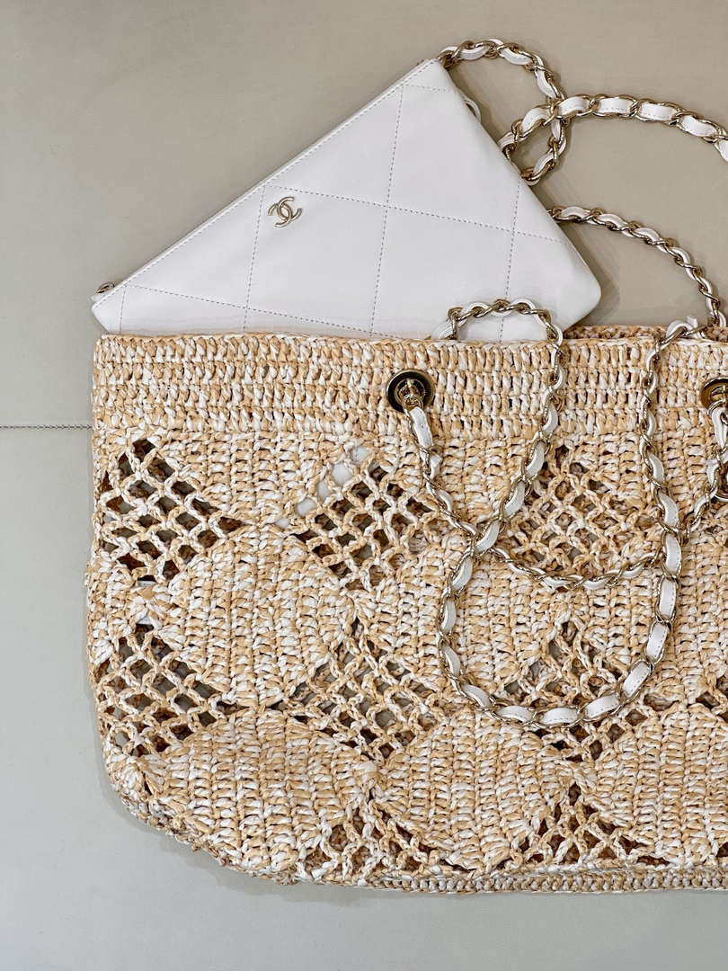 Chanel AS4576 25SS Shopping Bag beige Raffia