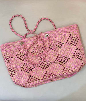 Chanel AS4576 25SS Shopping Bag Pink Raffia - Default Title - View 4