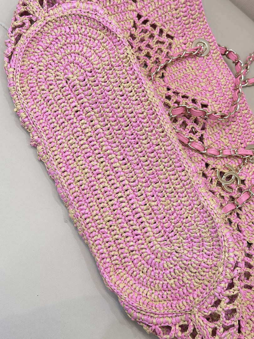 Chanel AS4576 25SS Shopping Bag Pink Raffia - Default Title - View 10