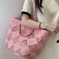 Chanel AS4576 25SS Shopping Bag Pink Raffia - Default Title - View 1