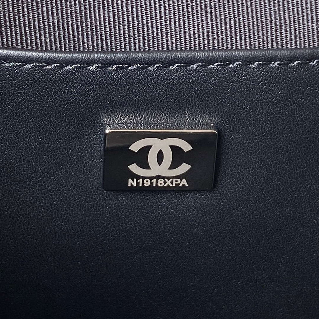 Chanel AS4579 Star Handbag metallic Lambskin Black metal Black
