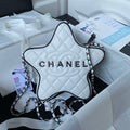 Chanel AS4579 Star Handbag metallic Lambskin Black metal White - Default Title - View 1