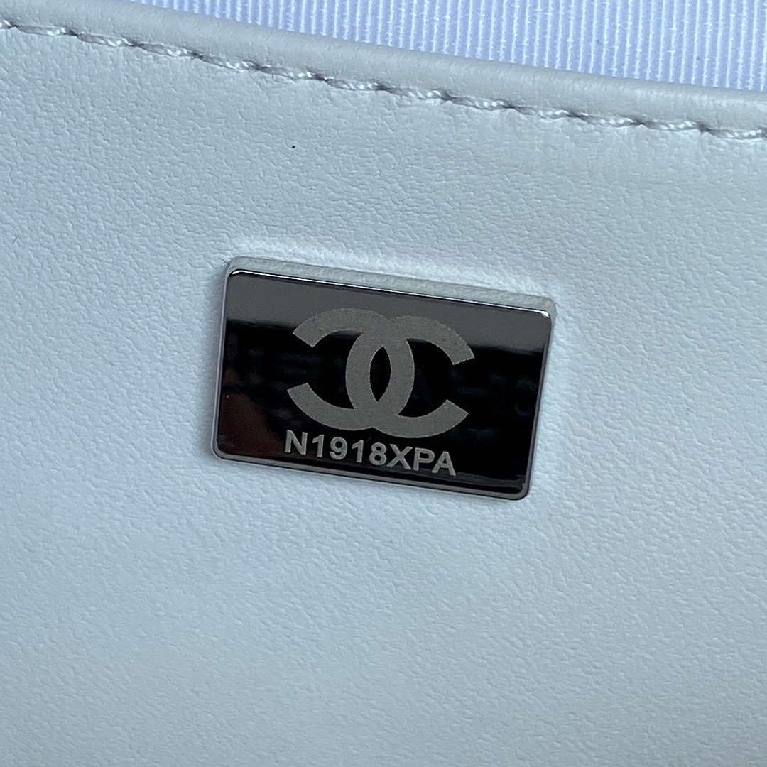 Chanel AS4579 Star Handbag metallic Lambskin Black metal White