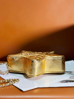 Chanel AS4579 Star Handbag metallic Lambskin gold metal Gold - Default Title - View 4
