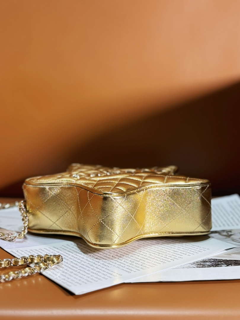 Chanel AS4579 Star Handbag metallic Lambskin gold metal Gold