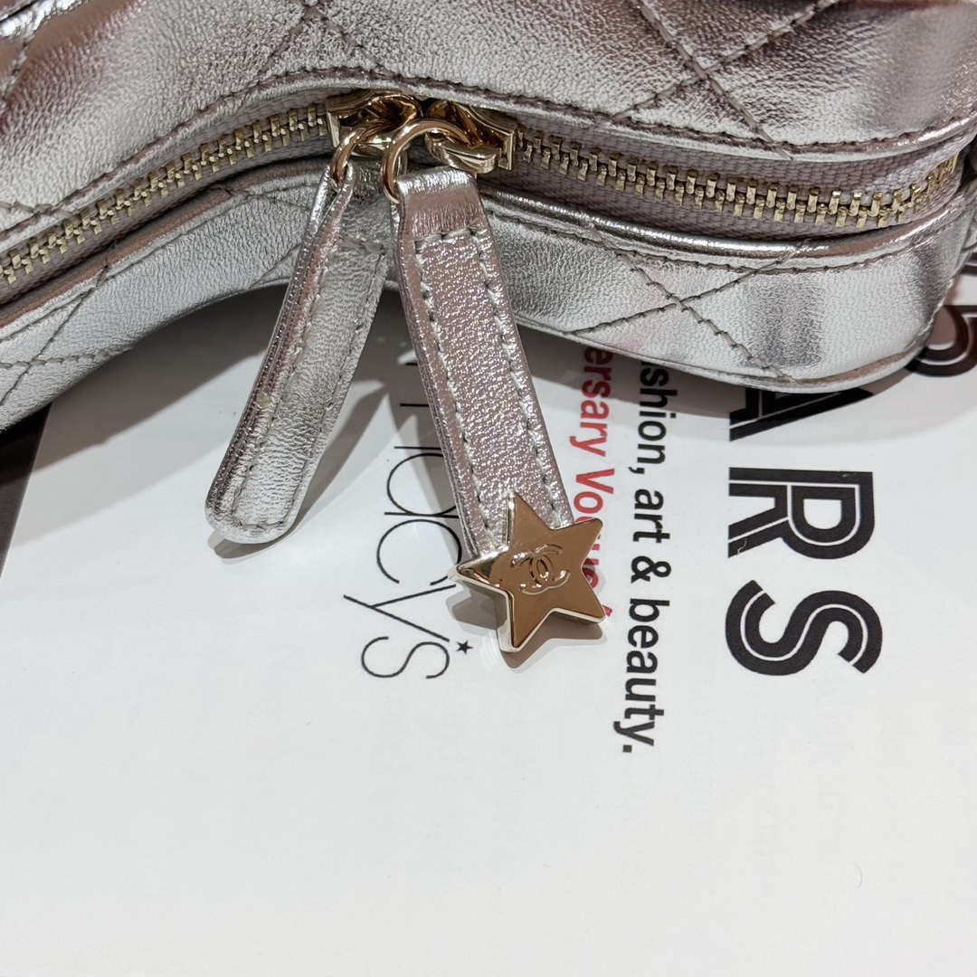 Chanel AS4579 Star Handbag metallic Lambskin gold metal Silver - Default Title - View 7