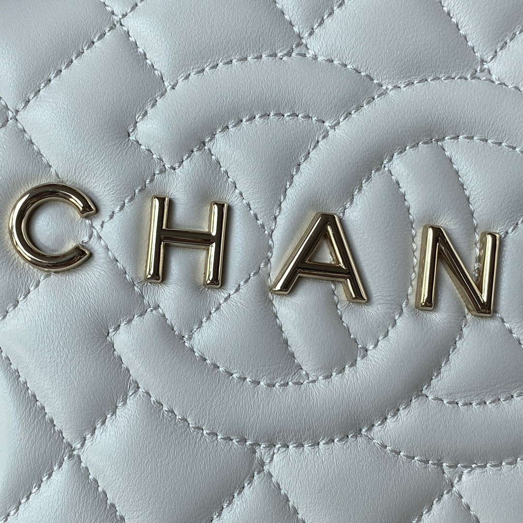 Chanel AS4579 Star Handbag metallic Lambskin gold metal Whtie