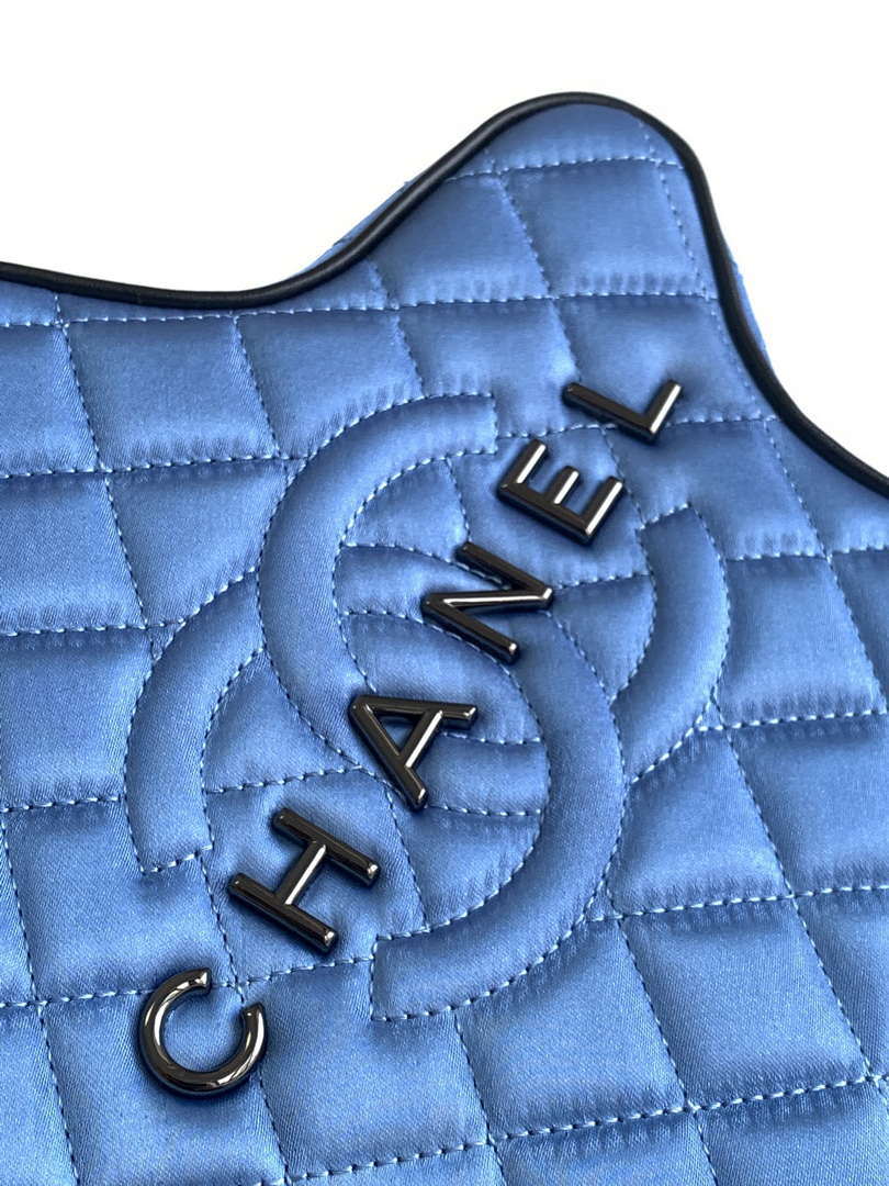 Chanel AS4579 Star Handbag Satin & Black-tone metal Blue - Default Title - View 5