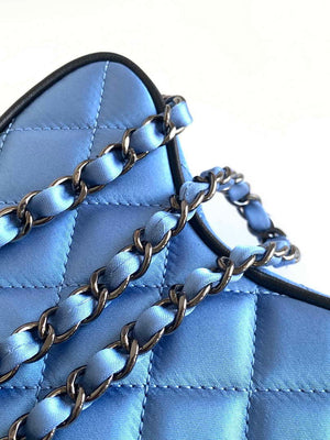 Chanel AS4579 Star Handbag Satin & Black-tone metal Blue - Default Title - View 7
