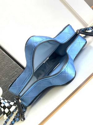 Chanel AS4579 Star Handbag Satin & Black-tone metal Blue - Default Title - View 8