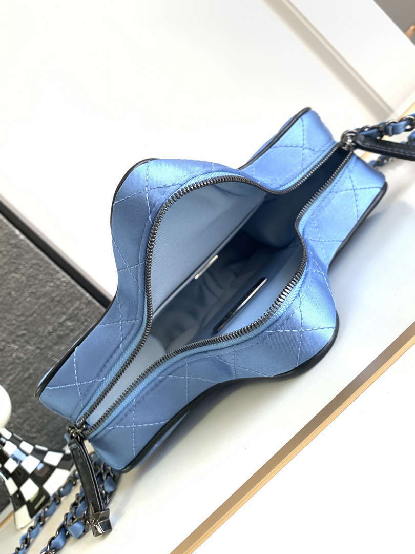 Chanel AS4579 Star Handbag Satin & Black-tone metal Blue - Default Title - View 8