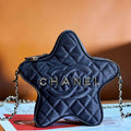 Chanel AS4579 Star Handbag Satin & gold-tone metal Black - Default Title - View 1