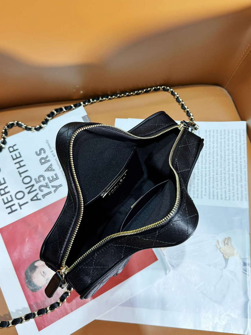 Chanel AS4579 Star Handbag Satin & gold-tone metal Black - Default Title - View 4