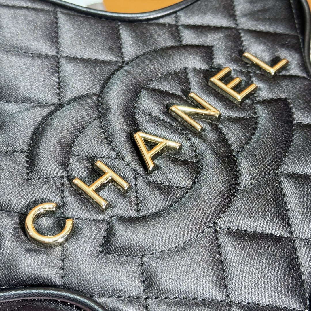 Chanel AS4579 Star Handbag Satin & gold-tone metal Black - Default Title - View 5