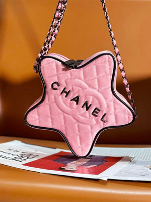 Chanel AS4579 Star Handbag Satin & Black-tone metal Pink - Default Title - View 1