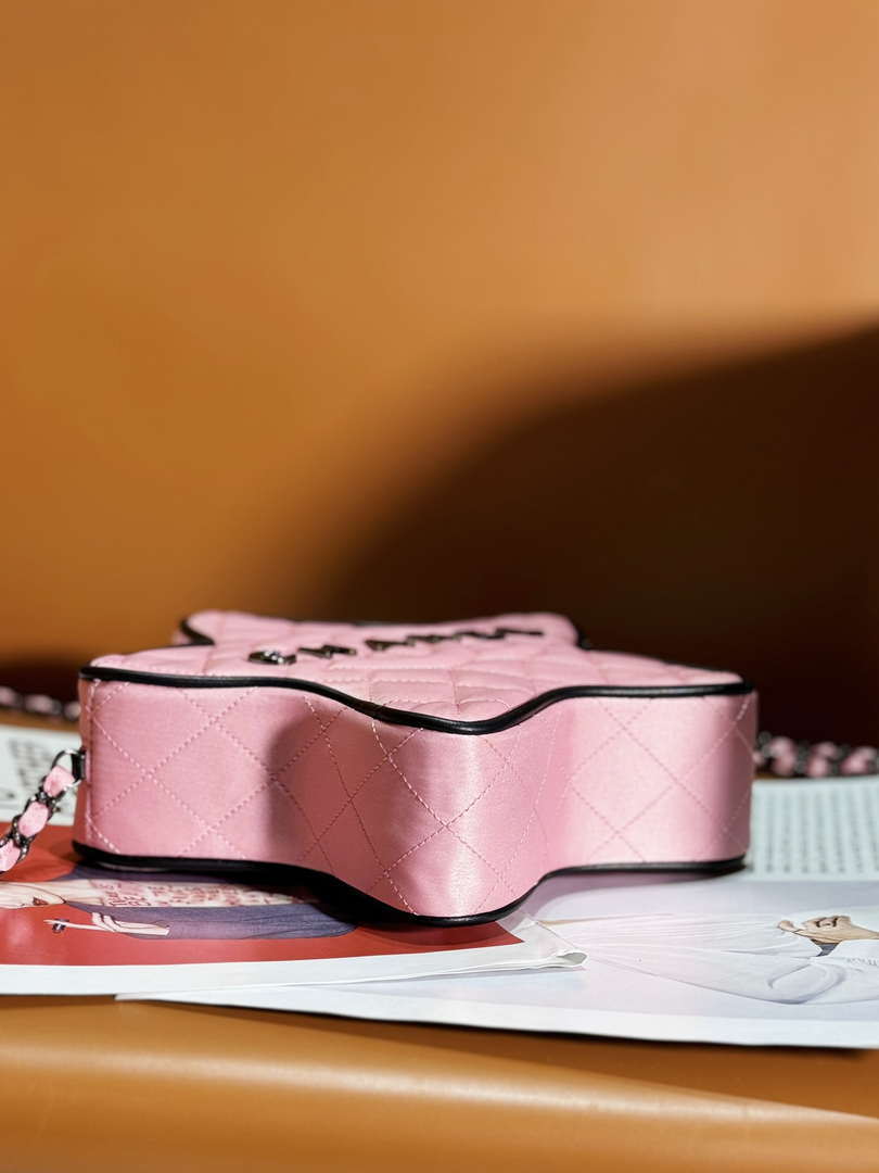 Chanel AS4579 Star Handbag Satin & Black-tone metal Pink - Default Title - View 4