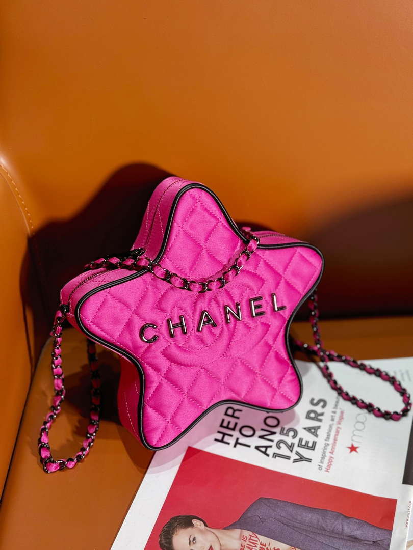 Chanel AS4579 Star Handbag Satin & Black-tone metal Rose Pink - Default Title - View 2