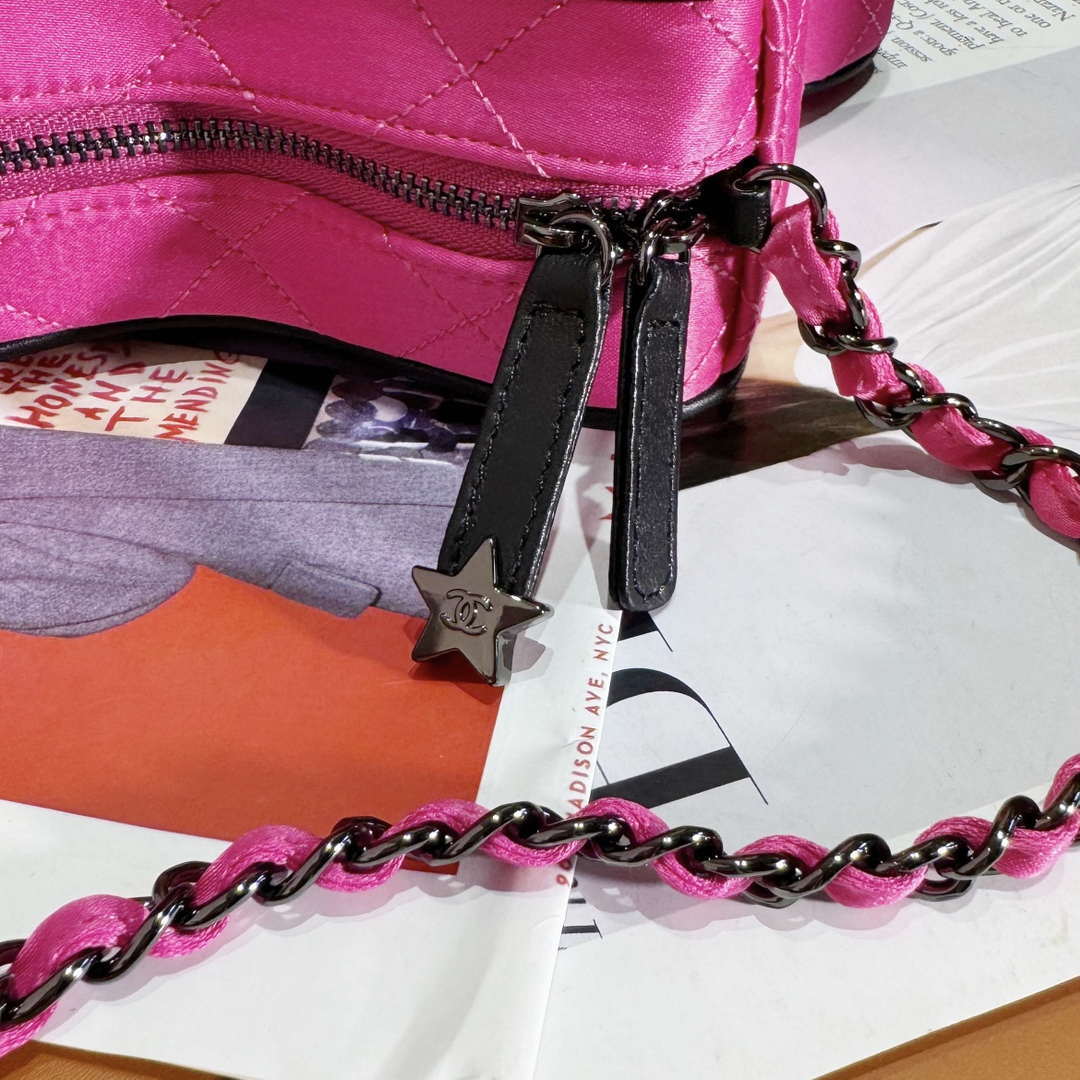 Chanel AS4579 Star Handbag Satin & Black-tone metal Rose Pink - Default Title - View 7