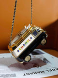 Chanel AS4590 MINI VAN Minaudiere plexi Enamel  Strass & Gold-Tone Metalblack White & Gold