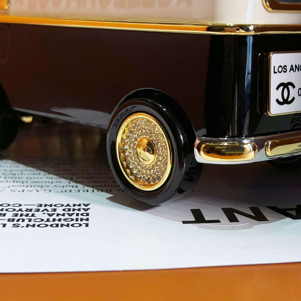Chanel AS4590 MINI VAN Minaudiere plexi Enamel  Strass & Gold-Tone Metalblack White & Gold