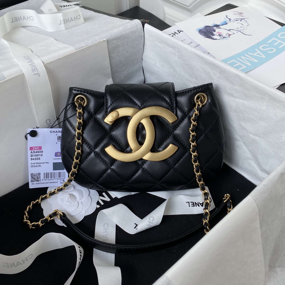 Chanel AS4609 Small Messenger bag Lambskin Black - Default Title - View 1