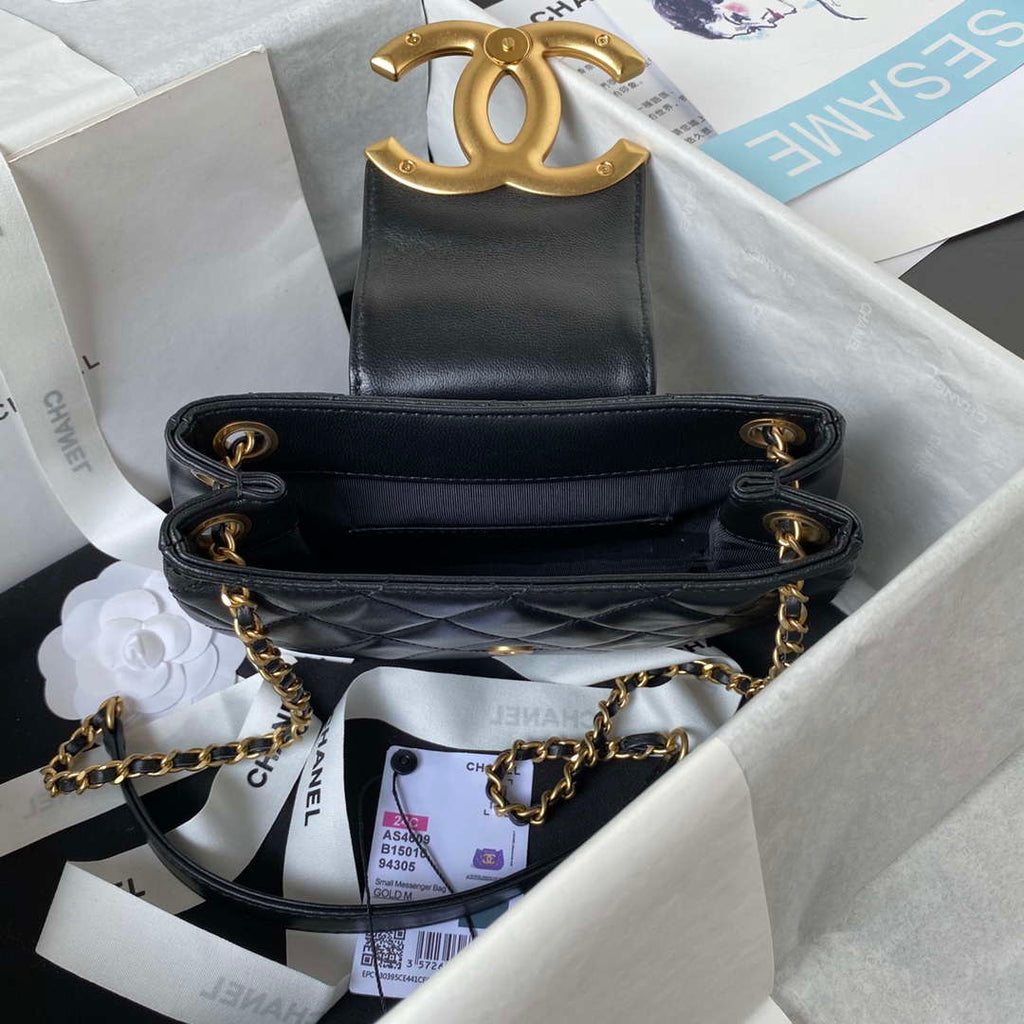 Chanel AS4609 Small Messenger bag Lambskin Black