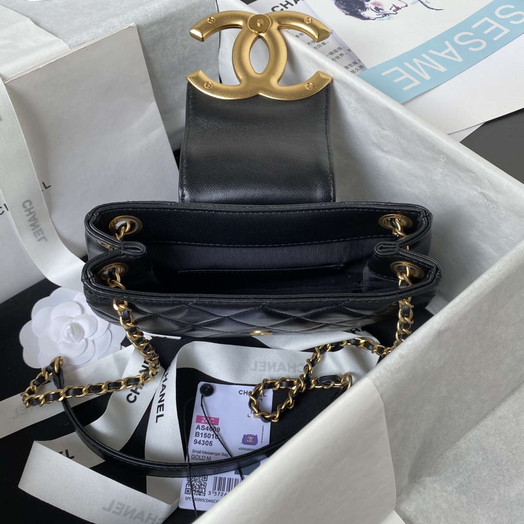Chanel AS4609 Small Messenger bag Lambskin Black