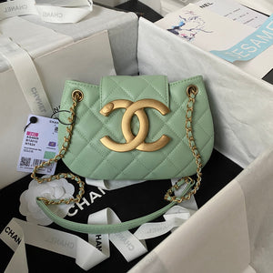 Chanel AS4609 Small Messenger bag Lambskin Green - Default Title - View 1