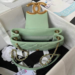 Chanel AS4609 Small Messenger bag Lambskin Green - Default Title - View 7