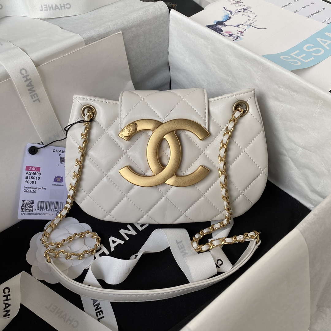 Chanel AS4609 Small Messenger bag Lambskin White - Default Title - View 1