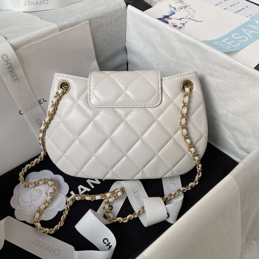 Chanel AS4609 Small Messenger bag Lambskin White - Default Title - View 2
