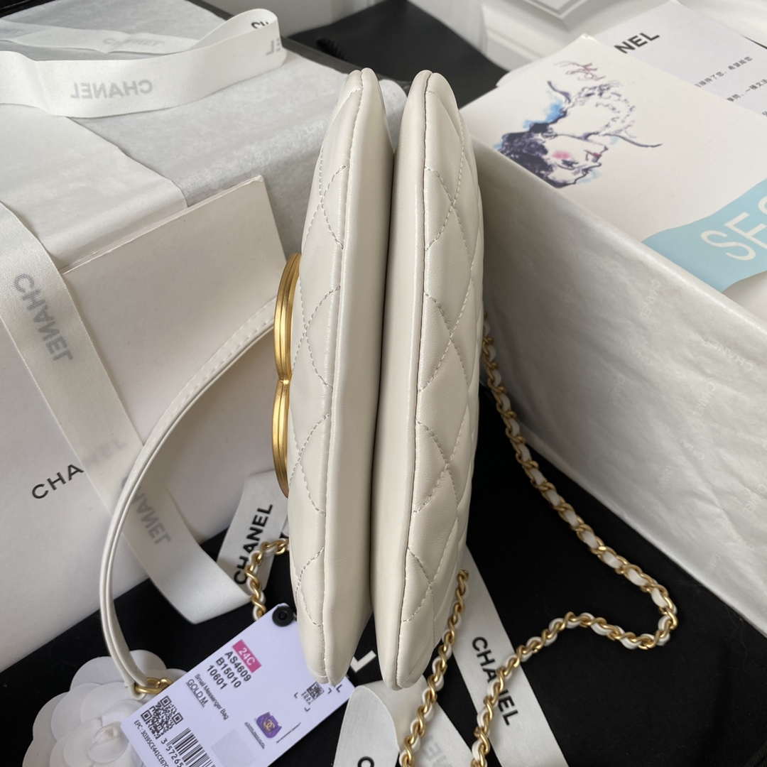 Chanel AS4609 Small Messenger bag Lambskin White
