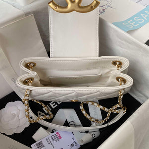 Chanel AS4609 Small Messenger bag Lambskin White - Default Title - View 7