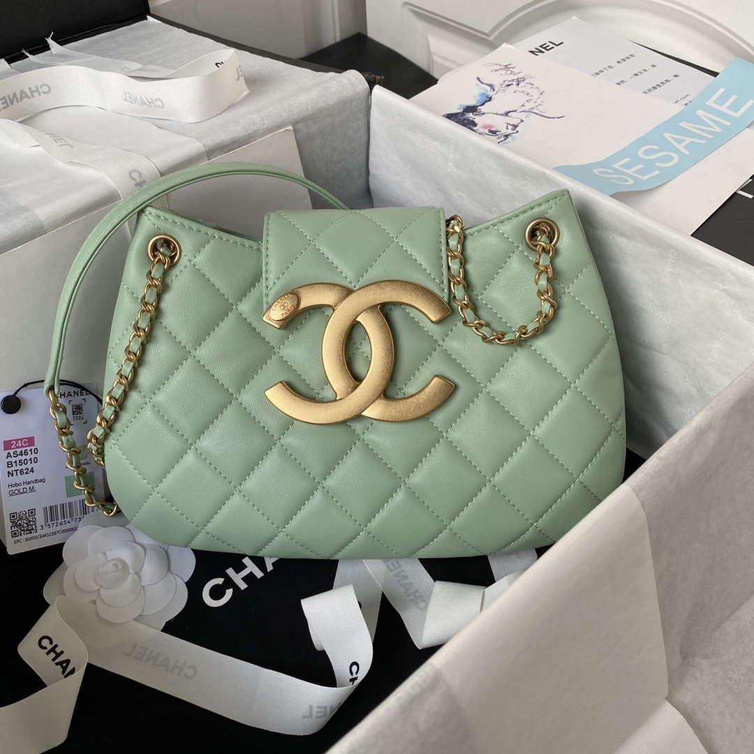Chanel AS4610 Messenger bag Lambskin Green - Default Title - View 1