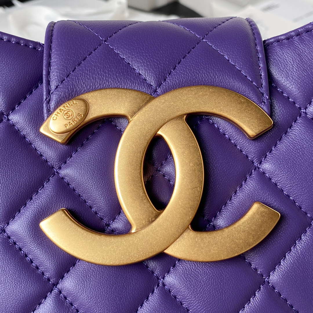 Chanel AS4610 Messenger bag Lambskin Purple - Default Title - View 3