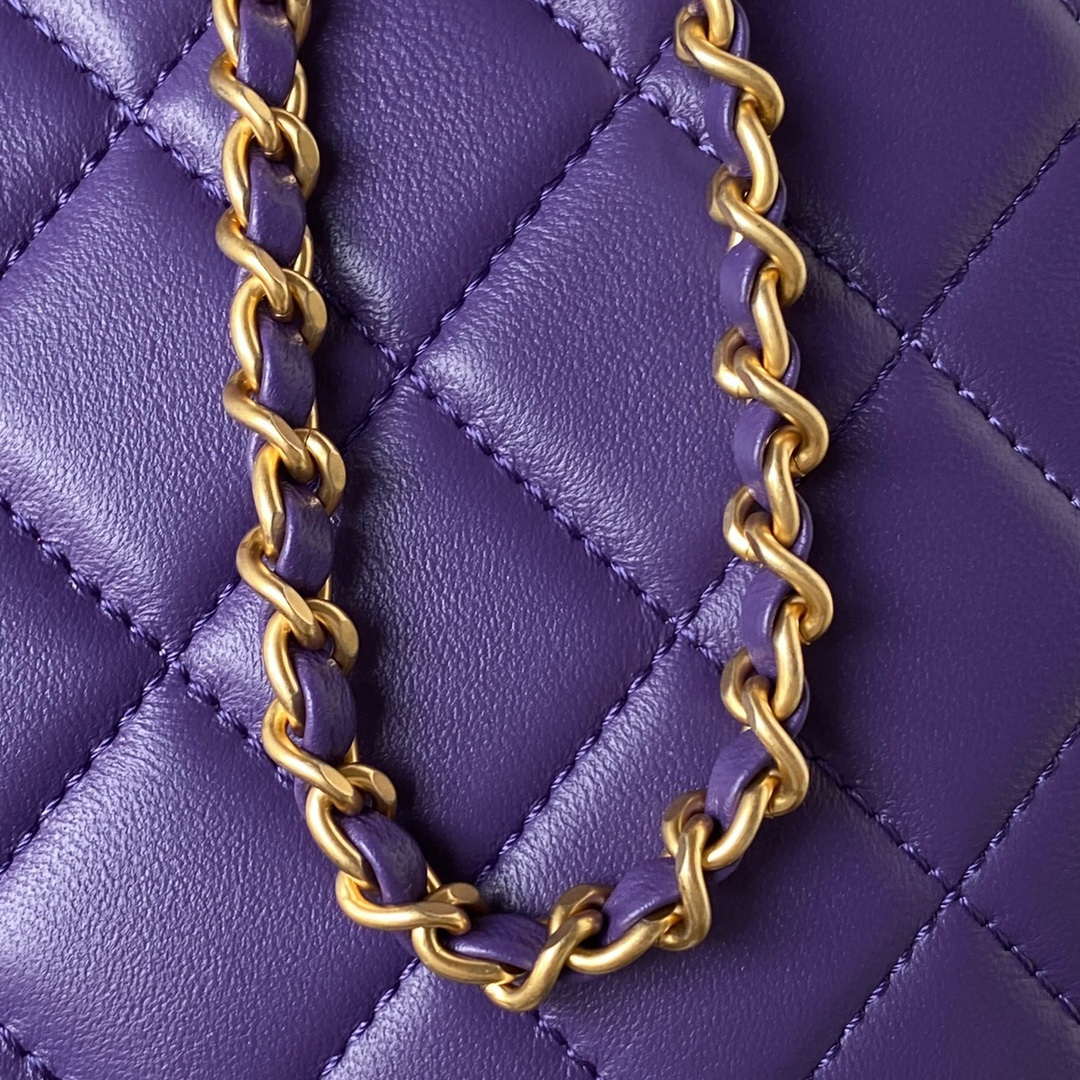 Chanel AS4610 Messenger bag Lambskin Purple - Default Title - View 4
