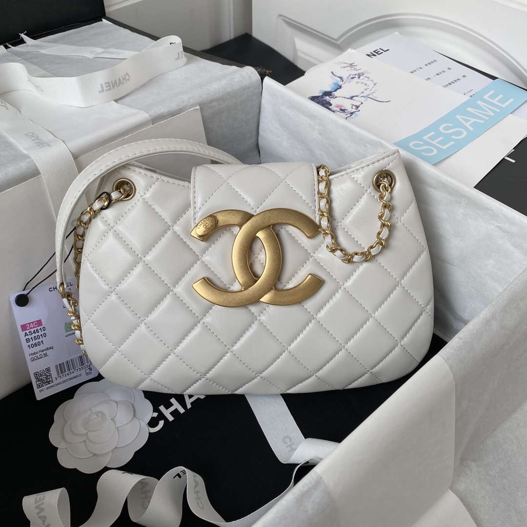Chanel AS4610 Messenger bag Lambskin White - Default Title - View 1