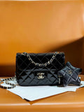 Chanel AS4646 MINI FLAP BAG & STAR COIN PURSE Mirror Calfskin  Metallic Calfskin & Gold-Tone Metal Black