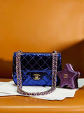 Chanel AS4646 MINI FLAP BAG & STAR COIN PURSE Mirror Calfskin  Metallic Calfskin & Gold-Tone Metal Dark Purple