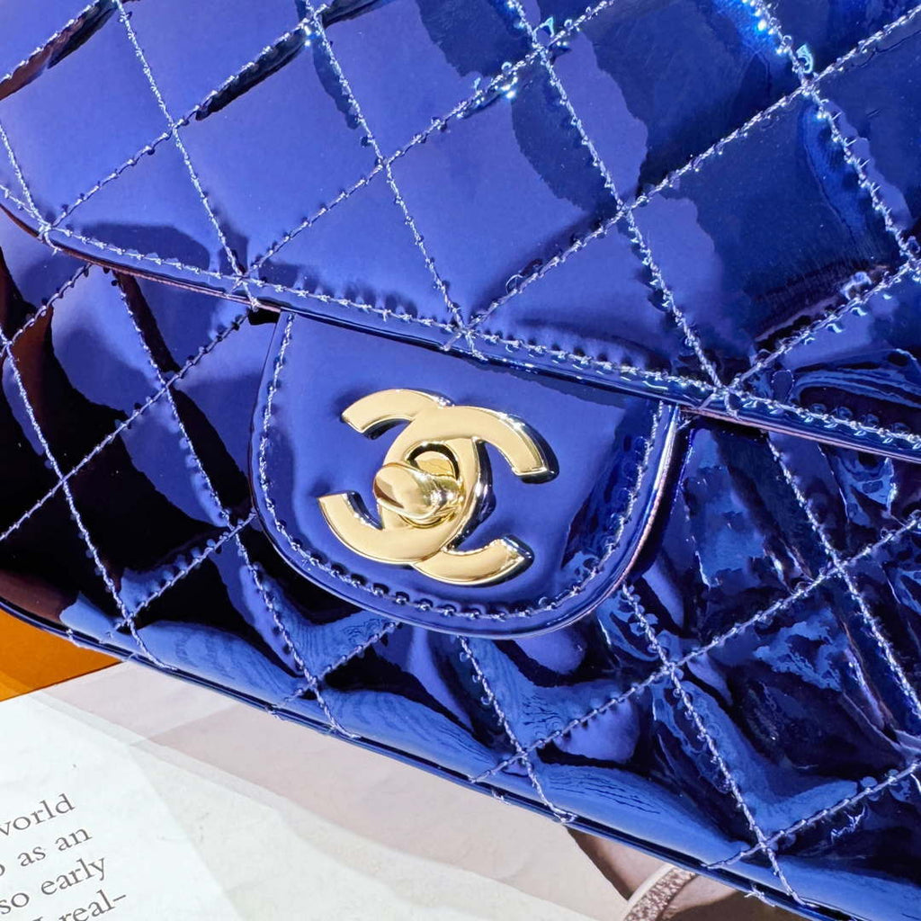 Chanel AS4646 MINI FLAP BAG & STAR COIN PURSE Mirror Calfskin  Metallic Calfskin & Gold-Tone Metal Dark Purple