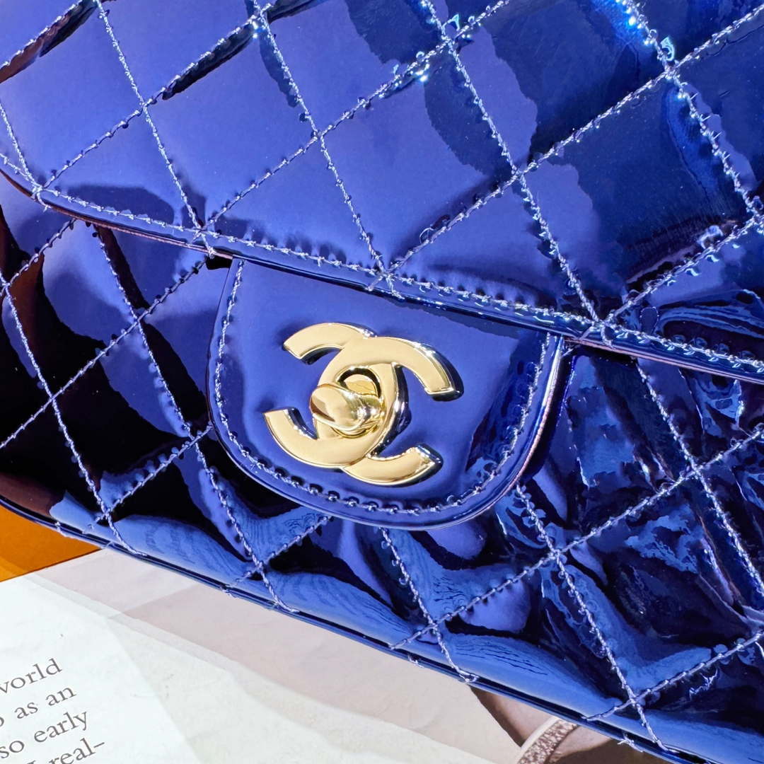 Chanel AS4646 MINI FLAP BAG & STAR COIN PURSE Mirror Calfskin  Metallic Calfskin & Gold-Tone Metal Dark Purple