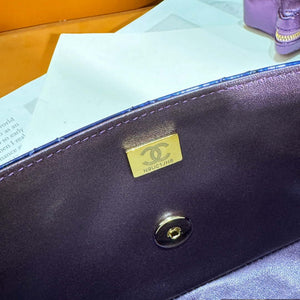 Chanel AS4646 MINI FLAP BAG & STAR COIN PURSE Mirror Calfskin  Metallic Calfskin & Gold-Tone Metal Dark Purple - Default Title - View 9