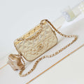 Chanel AS4646 MINI FLAP BAG & STAR COIN PURSE Mirror Calfskin  Metallic Calfskin & Gold-Tone Metal Gold - Default Title - View 1
