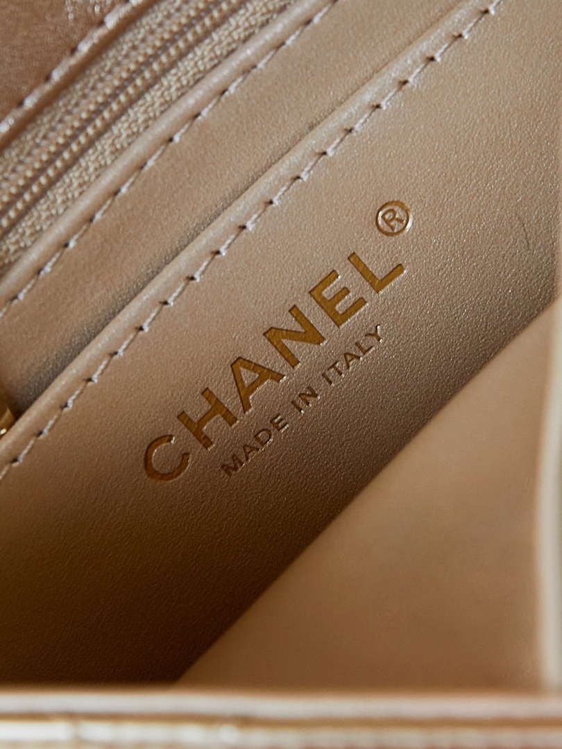 Chanel AS4646 MINI FLAP BAG & STAR COIN PURSE Mirror Calfskin  Metallic Calfskin & Gold-Tone Metal Gold