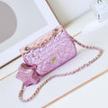 Chanel AS4646 MINI FLAP BAG & STAR COIN PURSE Mirror Calfskin  Metallic Calfskin & Gold-Tone Metal Purple - Default Title - View 1