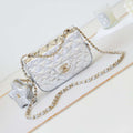 Chanel AS4646 MINI FLAP BAG & STAR COIN PURSE Mirror Calfskin  Metallic Calfskin & Gold-Tone Metal Silver - Default Title - View 1